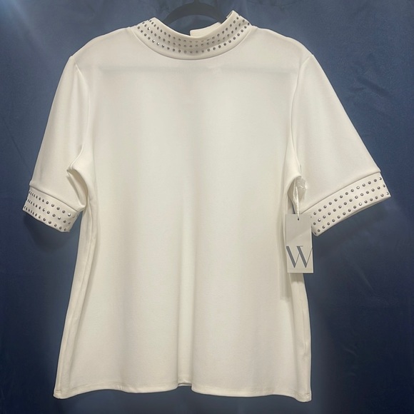Worthington Womens V Neck 3/4 Sleeve Plus Blouse